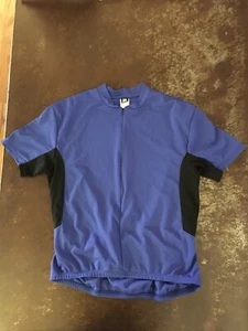 REI Cycling Shirt Jersey Short Sleeve Blue Black Very Good Mens XL - Picture 1 of 6