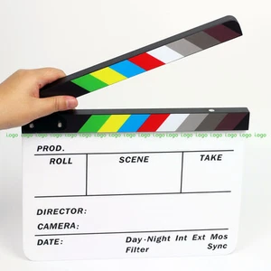 Tira de color película pizarra clapper película pizarra clapboard para producción de cámara réflex 4K - Imagen 1 de 5