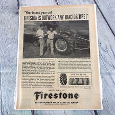 Vintage 1960 Firestone Tractor Tires Genuine Magazine Advertisement Print Ad