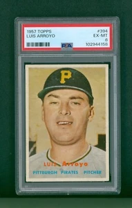 1957 Topps Baseball Card - #394 Luis Arroyo, PSA 6 EXMT - Picture 1 of 2