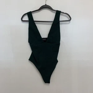 Haight V Neck One Piece Swimsuit Green Womens Size Petite Small - Picture 1 of 4