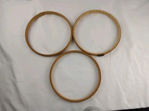 (2) Vintage 7" Duchess Wood Embroidery Hoop Felt Lined Cushion  (1) Unbrand Hoop - Picture 1 of 6