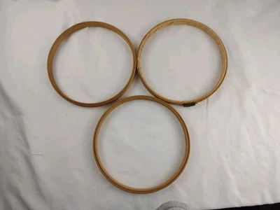 (2) Vintage 7" Duchess Wood Embroidery Hoop Felt Lined Cushion  (1) Unbrand Hoop - Image 1 of 4