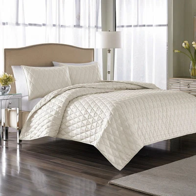 Nicole Miller New York Serenity 3 Piece King Coverlet Set Pearl - Image 1 of 3