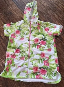 Tommy Bahama Kids L/XL 7-12 Hooded Zip Front Terrycloth Swim Coverup Robe Floral - Picture 1 of 14