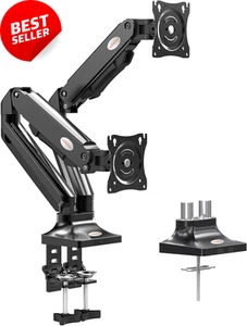 Dual Monitor Stand Mount for 32" Screens, Adjustable VESA 75X75 100X100 - Picture 1 of 12