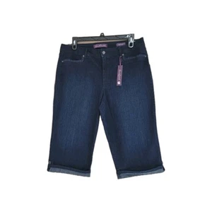 New Gloria Vanderbilt Skimmer Pants Women's Plus Sz  18 Stretch  Denim  Cuffed - Picture 1 of 11