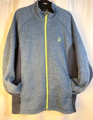 Chaqueta polar Spyder para hombre cremallera completa XXL azul con ribete de neón - paneles elásticos Foto 1 de 4