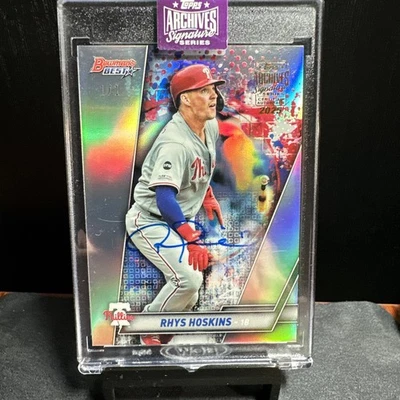 1/1 RHYS HOSKINS REFRACTOR AUTO 2025 Topps Archives Signature Series #42 2019 !! - Image 1 of 4