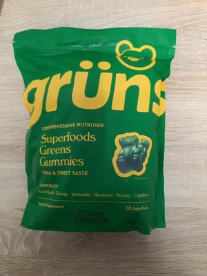 Gruns Superfood Greens Gominolas, Gominolas Sabor Fresco y Dulce 28 Paquetes ENVÍO GRATUITO  Foto 1 de 2