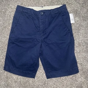 Gap Kids Size 16 Slim Boys Shorts Navy Blue Dress Uniform Chino Flat Front NWT - Picture 1 of 3
