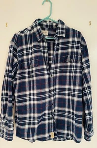 Jachs Men’s Blue and Red Plaid Heavy Flannel Shirt XL - Picture 1 of 6