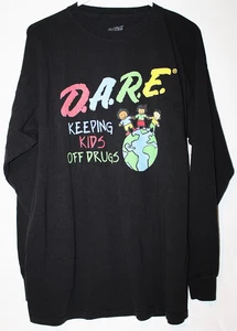 Official DARE Keeping Kids Off Drugs Long Sleeve Drug-Free World Men's Large EUC - Picture 1 of 4