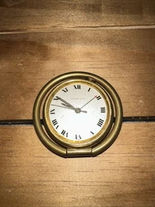 Rare Tiffany & Co Stainless Steel Alarm Quartz Traveling Clock Gold - Picture 1 of 18