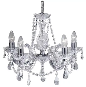 Home Inspire 5 Light Chandelier Clear Acrylic Droplet Design Adjustable Drop NEW - Picture 1 of 4