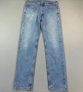 Levis 505 Jeans Mens 34x36 Blue Medium Wash Denim Regular Fit Casual - Picture 1 of 16