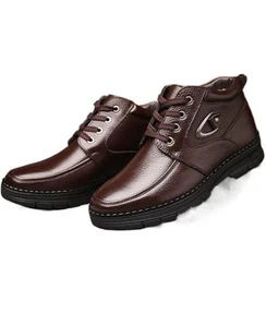 Men's Snow Boots Winter Cotton Shoes High-top Boots Flat Shoes Cotton Shoes Sz12 - Picture 1 of 2