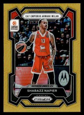 Shabazz Napier 2023-24 Panini Prizm EuroLeague #168 Ouro #07/10 - Imagem 1 de 2