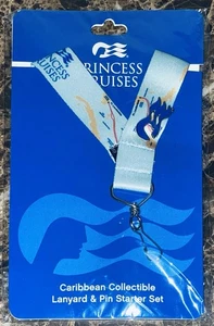 Princess Cruises Lapel Pin Lanyard & Caribbean Collectible Pin Starter Set Blue - Picture 1 of 2
