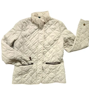 Lauren Ralph Lauren Steppjacke XS beige leicht Rautenmuster Taschen - Bild 1 von 17