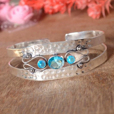 Brazalete Brazalete Londres Topacio Azul Multi Piedras Preciosas Plata de Ley 925 Más Popular Foto 1 de 4