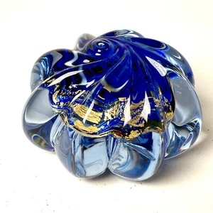 Matthew Buechner Themse Straße Glashaus blau gedreht Briefbeschwerer signiert - Bild 1 von 10
