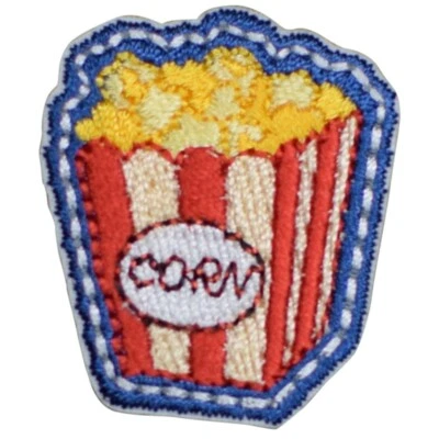 Mini Popcorn Applique Patch Cinema Movie Theater Embroidered Badge Iron On 1.25" - Image 1 of 2