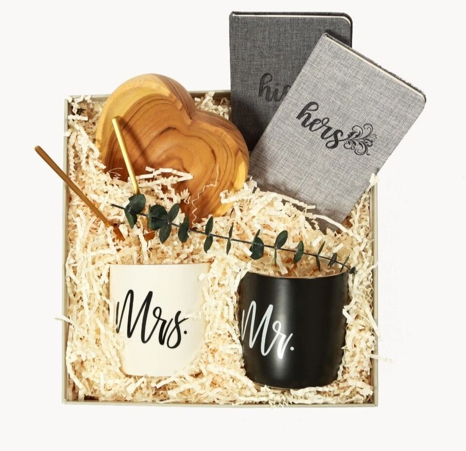 His/Hers, Him/Him wedding gift box, bride gift box bridesmaids mugs  - Image 1 of 4