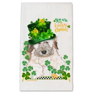 Wheaten Terrier Saint Patrick's Day Kitchen Dish Towel Pet Gift - Picture 1 of 1