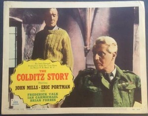 John Mills, Eric Portman Colditz Story 1956 orglobby card 4702