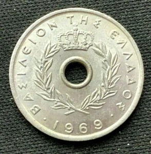 1969 Greece 10 lepta Coin GEM BU #K1609 - Picture 1 of 2