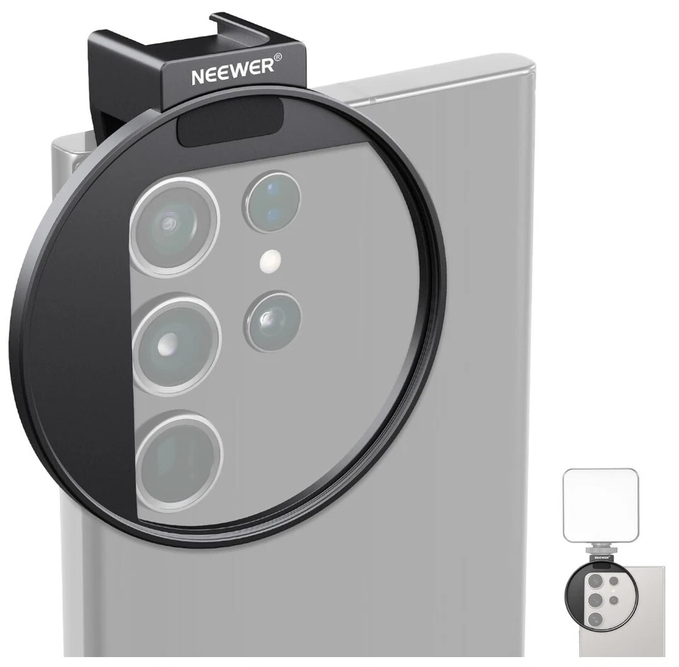 NEEWER Upgraded 67mm Phone Filter Mount Threaded Lens Filter Clip w/Cold Shoe  - Image 1 of 2