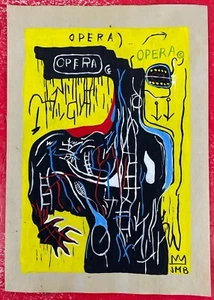 Jean-Michel Basquiat Drawing on paper (Handmade) signed and stamped - Picture 1 of 2