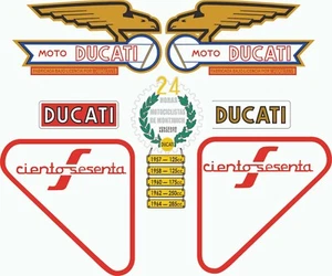 STAR SAM® - KIT ADHESIVOS DUCATI 160 SPORT PEGATINAS MOTOS CLÁSICAS MOTORBIKE