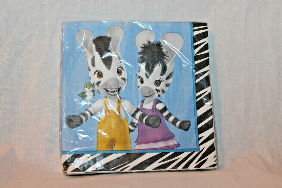 NEW  IN PACKAGE ZOU ZEBRA  16- LUNCH NAPKINS   PARTY SUPPLIES   - Image 1 of 1