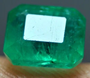 2.0 Ct Natural GREEN EMERALD Faceted Gemstone for Rings Zambia Africa - Picture 1 of 10