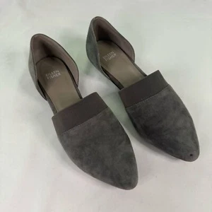 Eileen Fisher grigio taglia 9 flauto scamosciato D’Orsay punta piatta pelle neutra - Foto 1 di 7