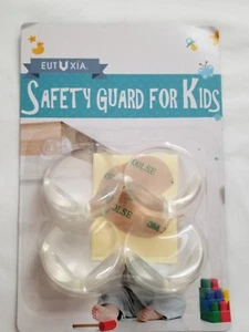 (4) Pieces Eutuxia Clear Table Corner Protection Safety Guards for Babies/Kids - Picture 1 of 2