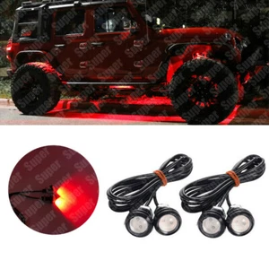 4x Waterproof LED Rock Light ATV SUV Off-Road Truck Underbody Trail Rig Red - Picture 1 of 11