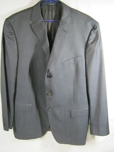 Z Zegna Striped Sport Coat Wool Silk Blend Blazer Suit 56R Gray 3 Button - Picture 1 of 15