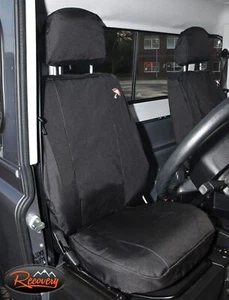 LAND ROVER DEFENDER BLACK FRONT WATERPROOF SEAT COVERS SET (PAIR) - DA2818BLACK - Picture 1 of 1