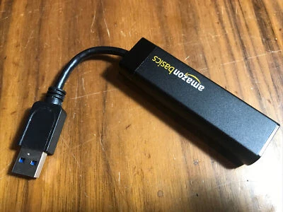 Amazon Basics USB 3.0 to 10/100/1000 Gigabit Ethernet Internet Adapter Genuine - Image 1 of 4