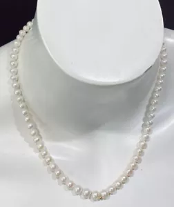 Sterling Silver 925 Pearl Necklace Vintage Lock - Picture 1 of 6