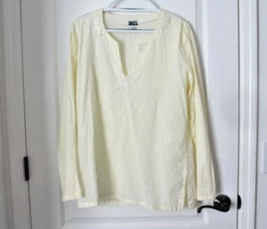 Unity Casuals Butter Yellow Womans Tunic Cotton Embroidered Rhinestone India XL - Picture 1 of 15
