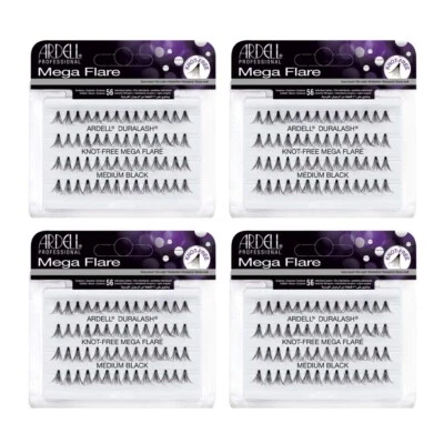 Ardell Mega Individual False Eyelashes Knot-Free Medium Black #65280 (4 Pack) - Image 1 of 4