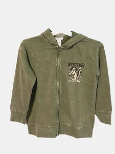 "Western Rodeo Club" Girl's Size Large Acid Wash Horse Hooded Zip-up Sweatshirt - Picture 1 of 4