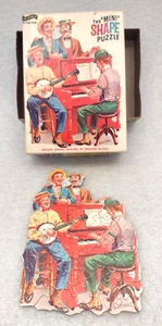 Vintage Fairchild, THE MINI SHAPE PUZZLE, # 591, Barbershop Quartet 7" x 5" Small - Foto 1 di 15