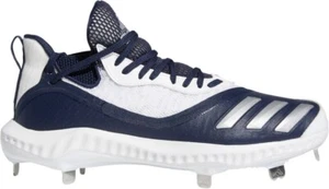 New Men's 10 Adidas White/Black Icon V Bounce Iced Out Metal Baseball Cleats - Picture 1 of 5