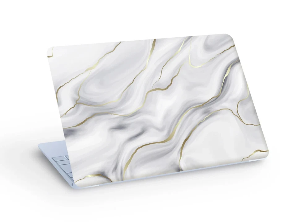 Milky White & Gold MARBLE LAPTOP SKIN Sticker - Custom Size - Image 1 of 1