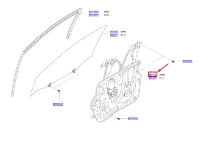 NISSAN QASHQAI J11 MK2 Front Right Door Window Regulator 80700HV00C NEW GENUINE - Image 1 of 2